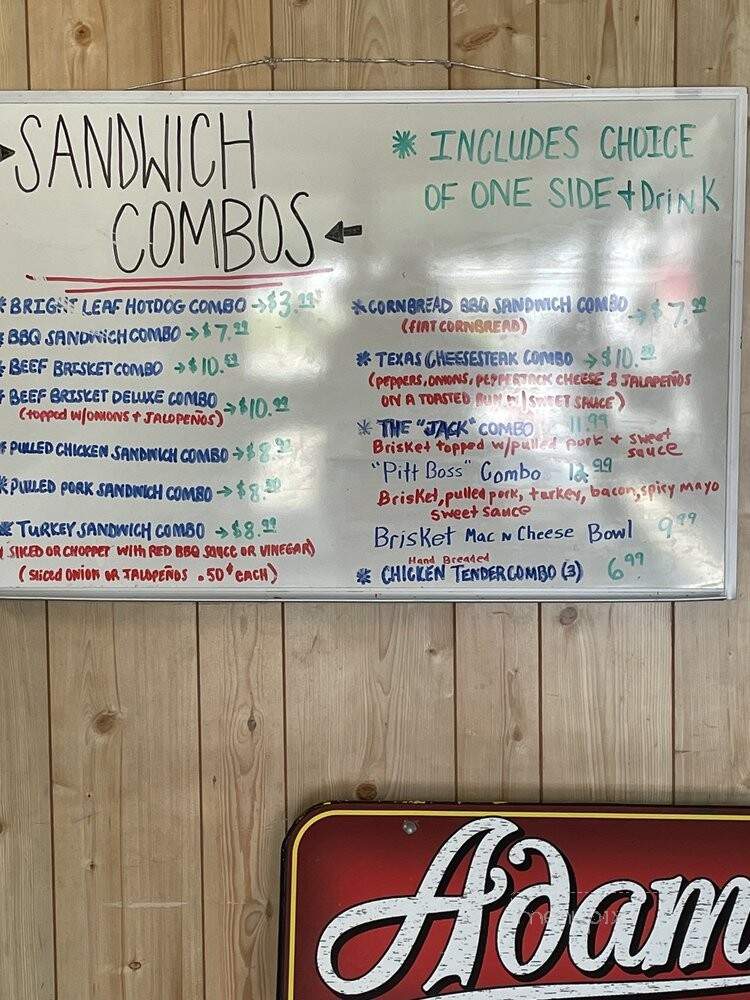 Adams Roadside Bar-B-Q - Goldsboro, NC menu_pic