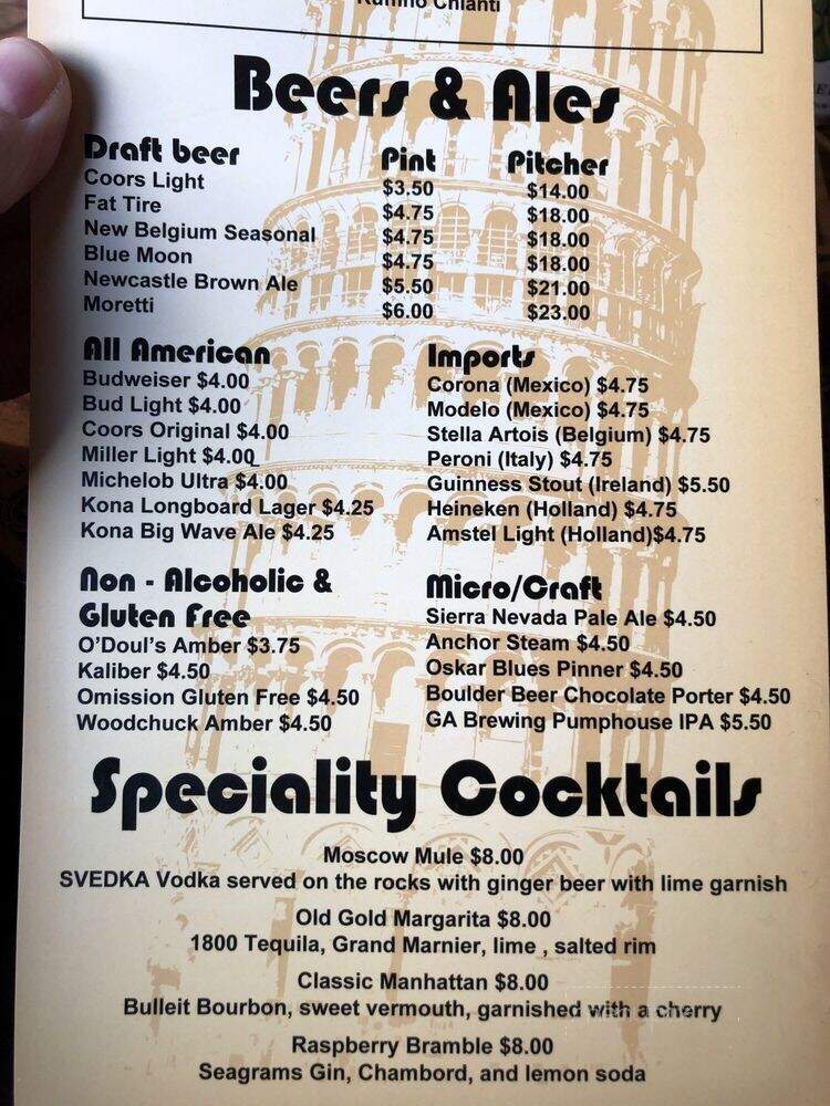 Hernando's Pizza Pub - Fraser, CO menu_pic