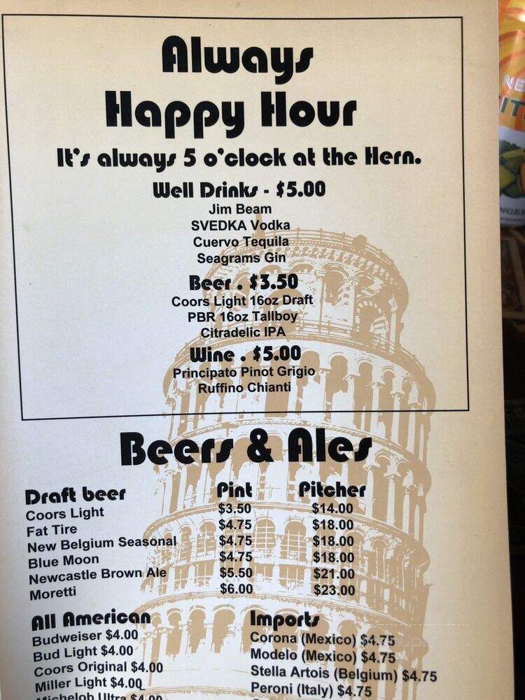 Hernando's Pizza Pub - Fraser, CO menu_pic