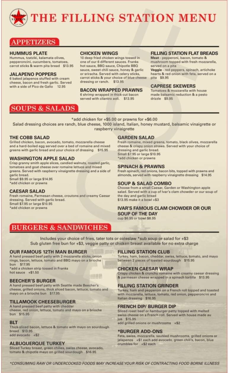 The Filling Station - Kingston, WA menu_pic