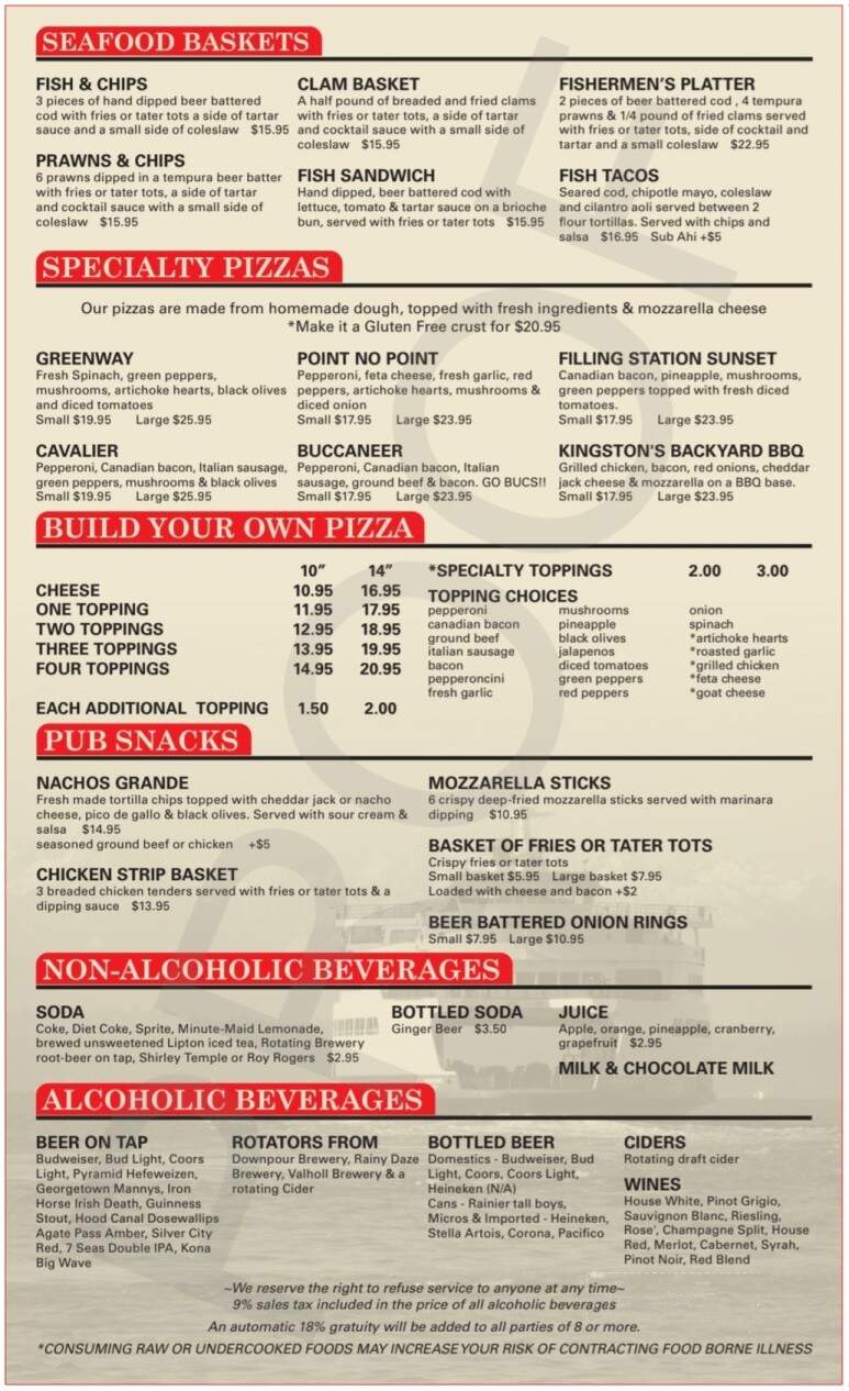 The Filling Station - Kingston, WA menu_pic