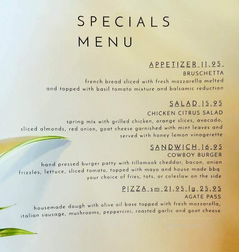 The Filling Station - Kingston, WA menu_pic