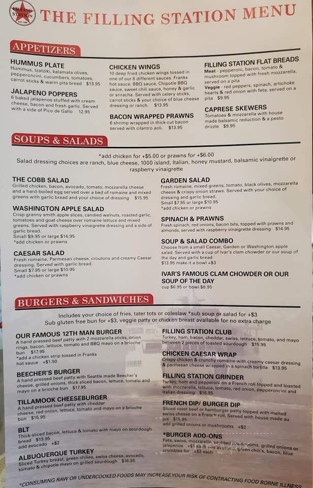 The Filling Station - Kingston, WA menu_pic