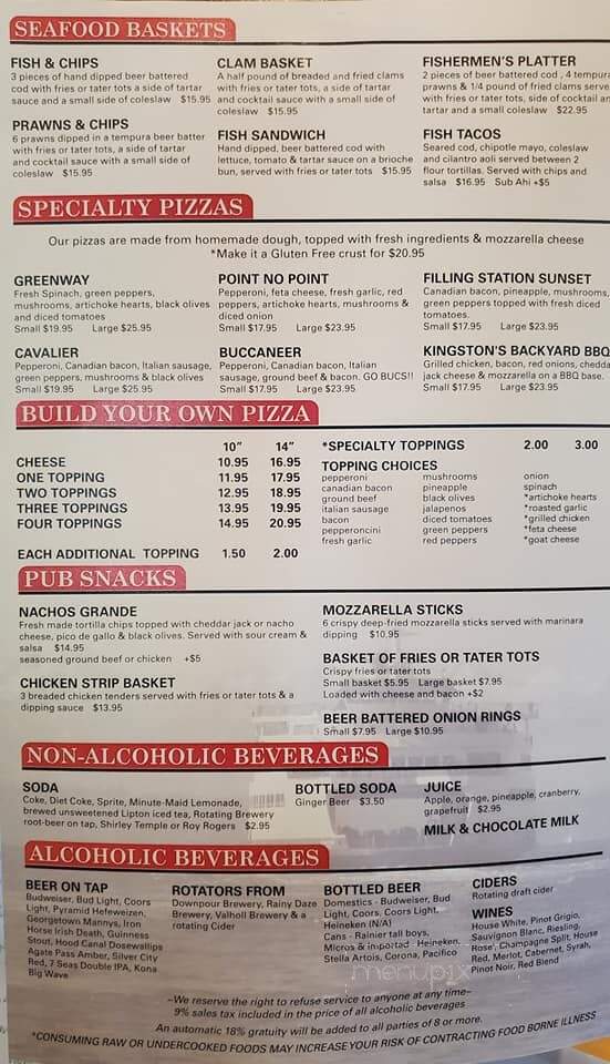 The Filling Station - Kingston, WA menu_pic