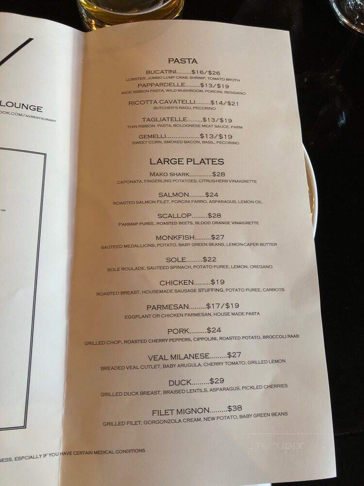 Av - Scranton, PA menu_pic