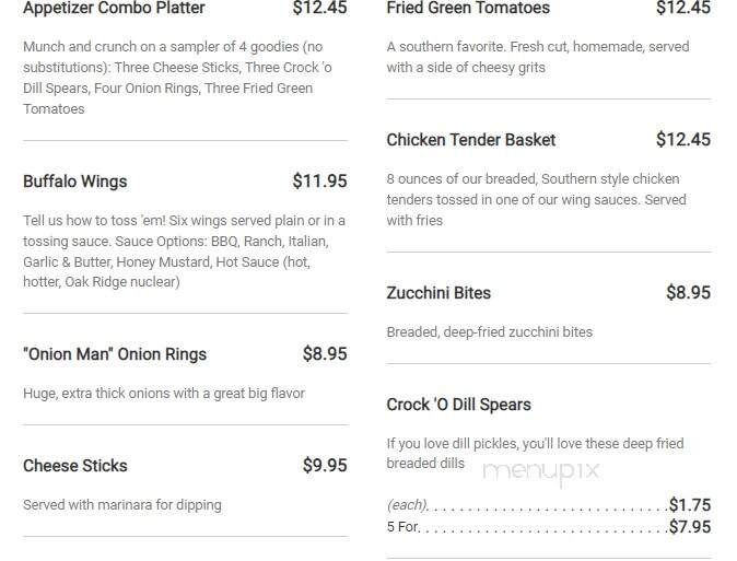 The Diner - Sevierville, TN menu_pic