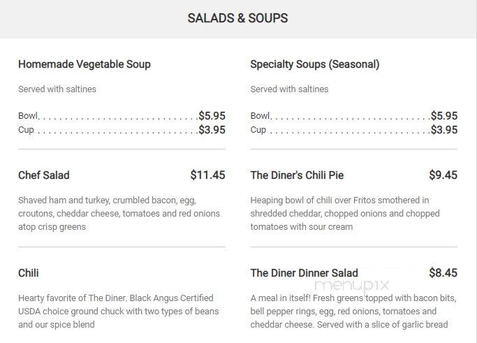 The Diner - Sevierville, TN menu_pic