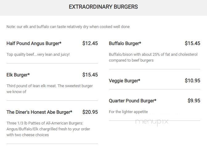 The Diner - Sevierville, TN menu_pic