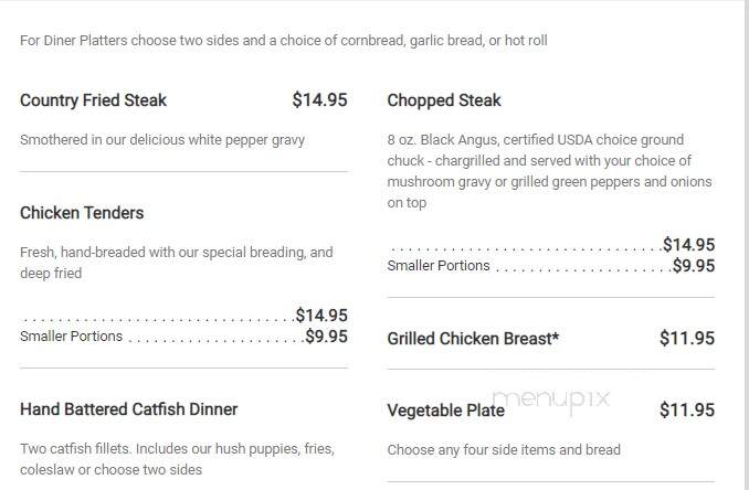 The Diner - Sevierville, TN menu_pic