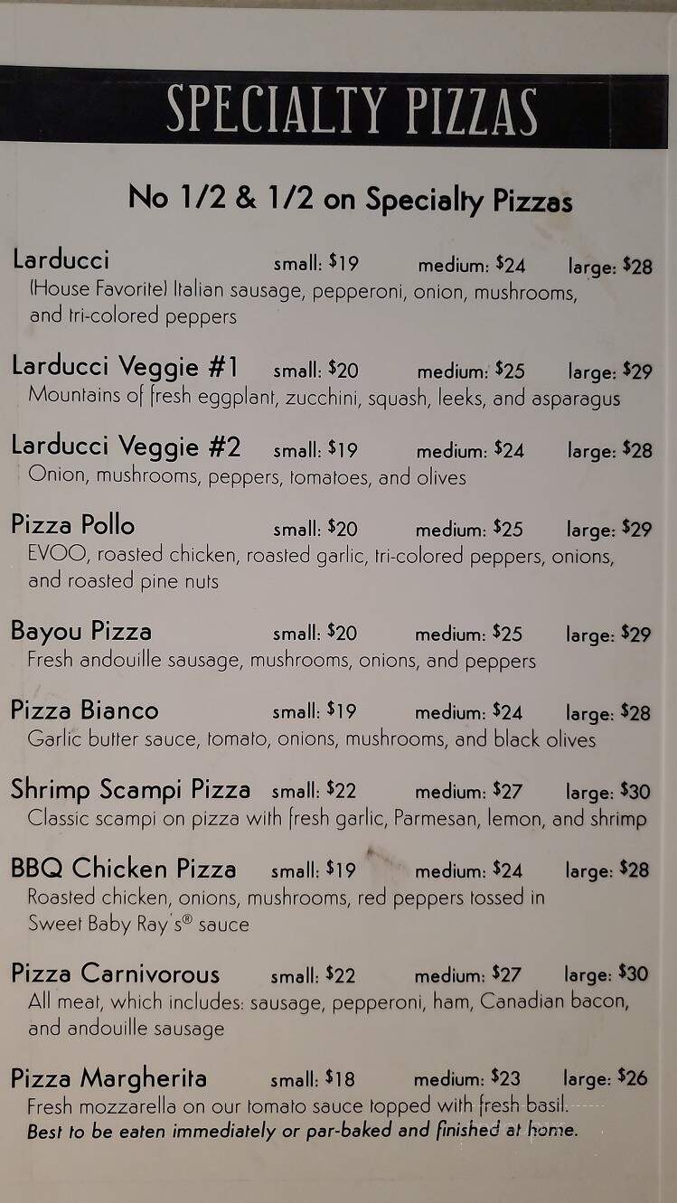 Larducci Pizzaria - Elkhorn, WI menu_pic