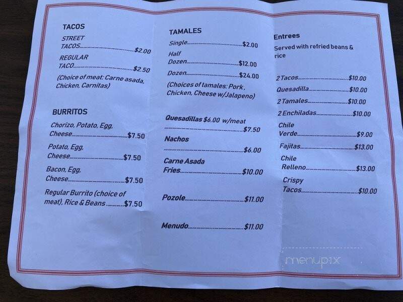 La Posada - Courtland, CA menu_pic