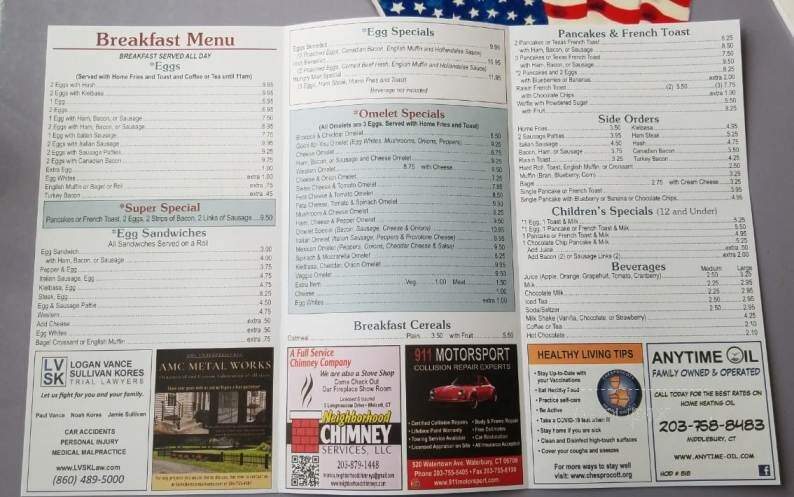 Bill & Sam's Diner - Wolcott, CT menu_pic