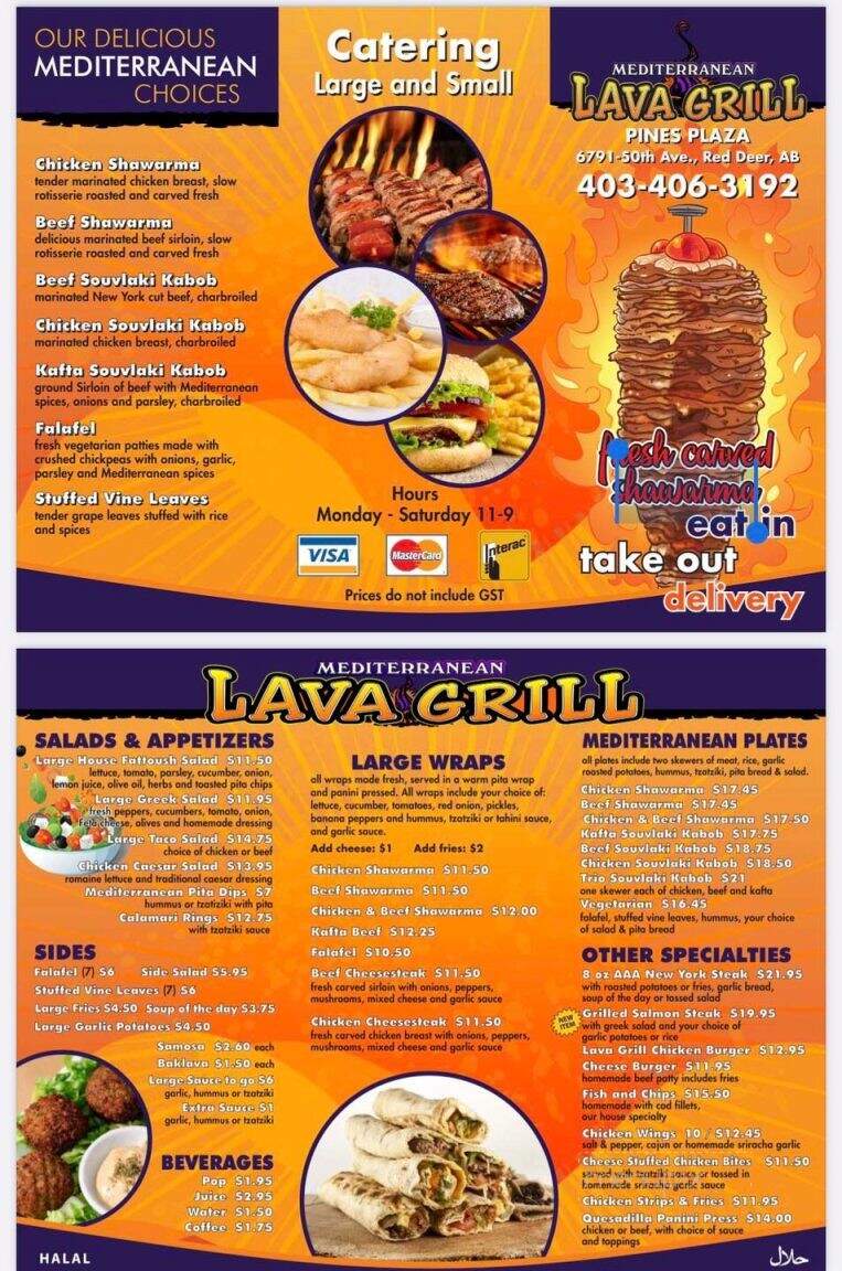 Mediterranean Lava Grill - Red Deer, AB menu_pic