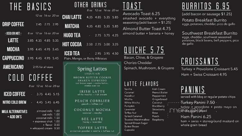 Urban Prairie Coffee - Mission, KS menu_pic