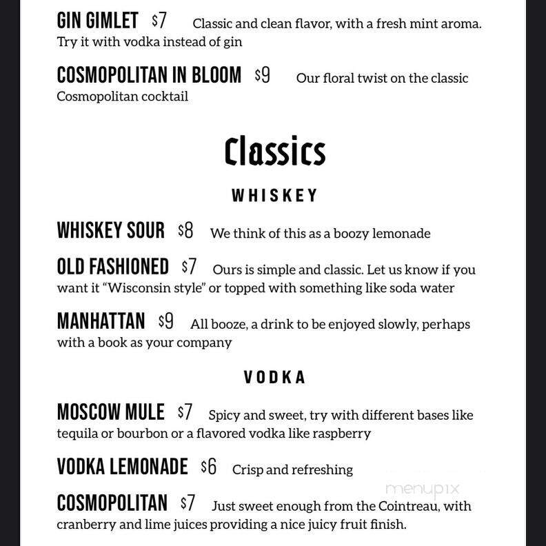 Grace Coffee - Madison, WI menu_pic