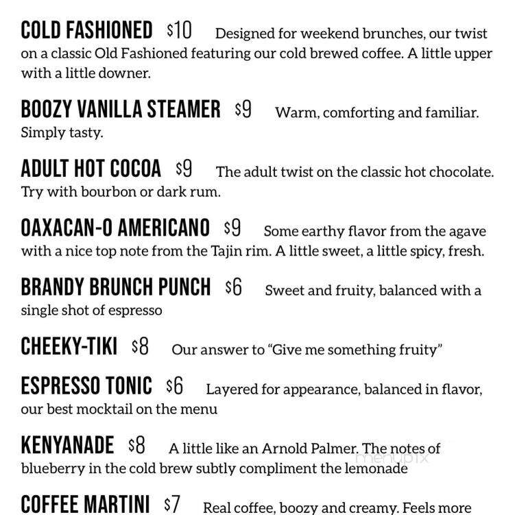 Grace Coffee - Madison, WI menu_pic