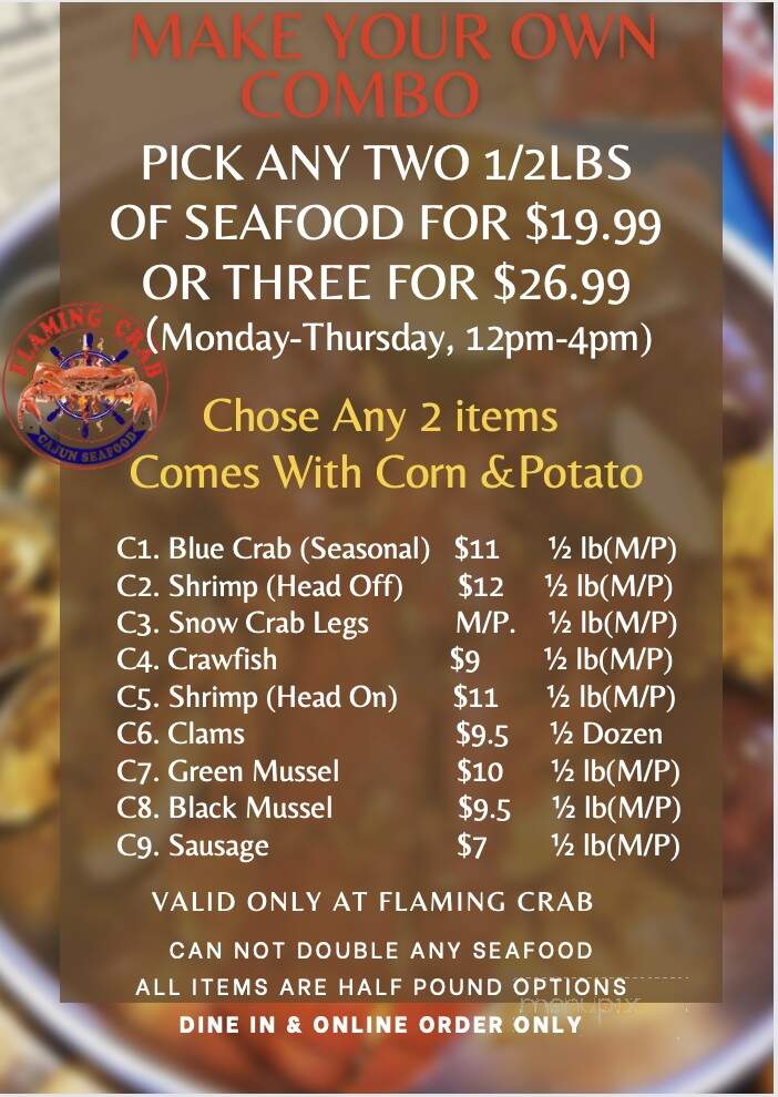 Flaming Crab - Easton, PA menu_pic