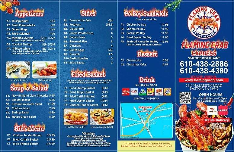 Flaming Crab - Easton, PA menu_pic