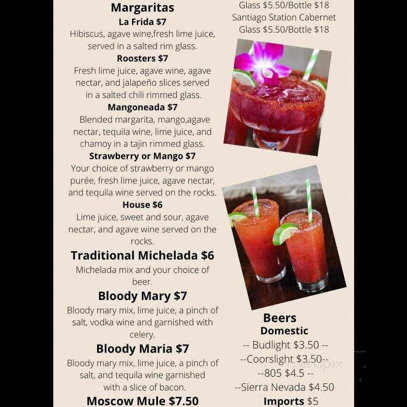 Rooster's Breakfast and Mimosas - Sacramento, CA menu_pic