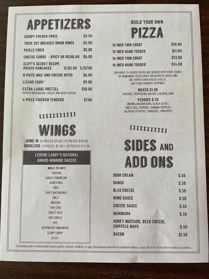 Junction Pub and Grill - Sturtevant, WI menu_pic