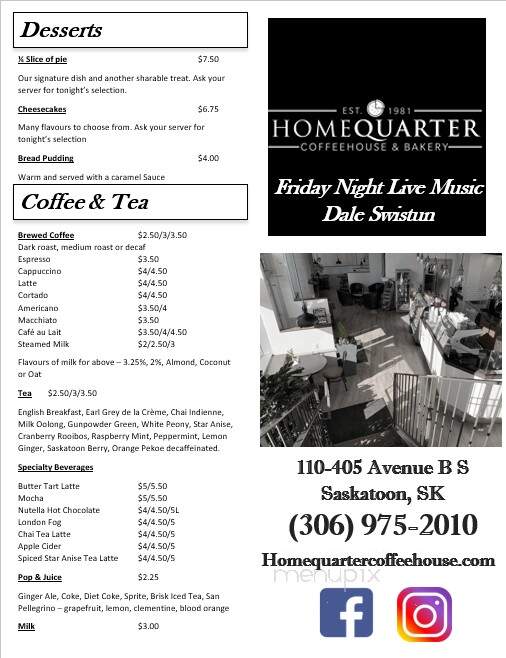 HomeQuarter Coffeehouse & Bakery - Saskatoon, SK