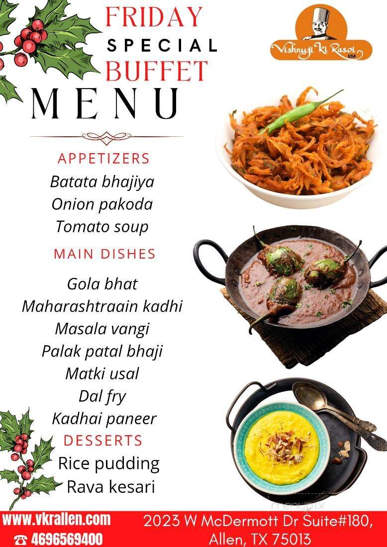Vishnuji Ki Rasoi - Allen, TX menu_pic