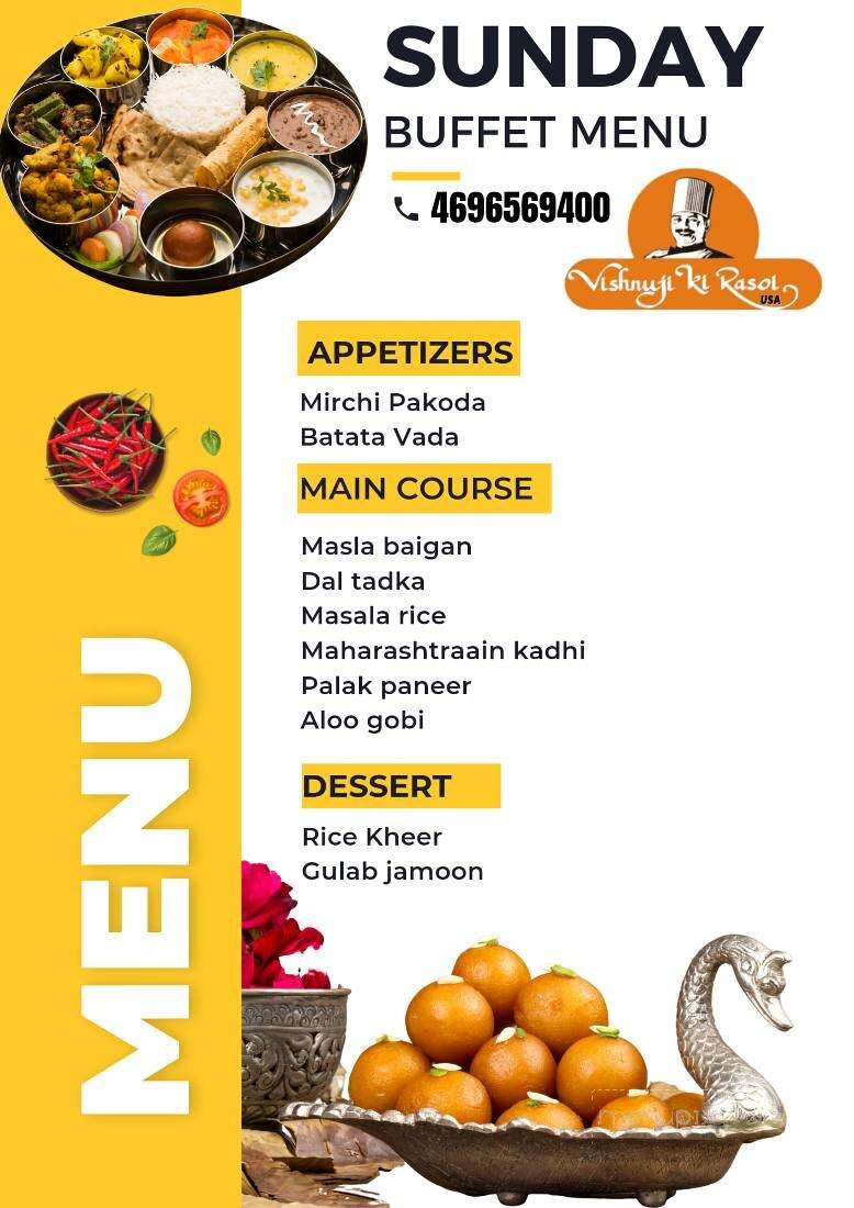 Vishnuji Ki Rasoi - Allen, TX menu_pic