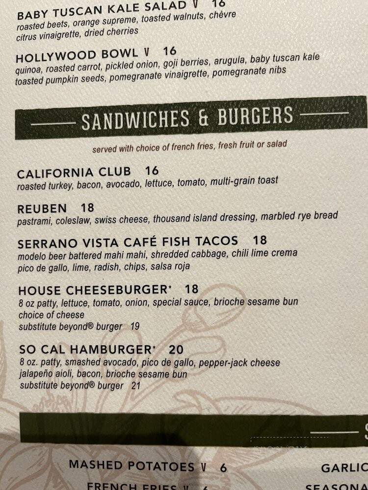 Serrano Vista Cafe - Highland, CA menu_pic