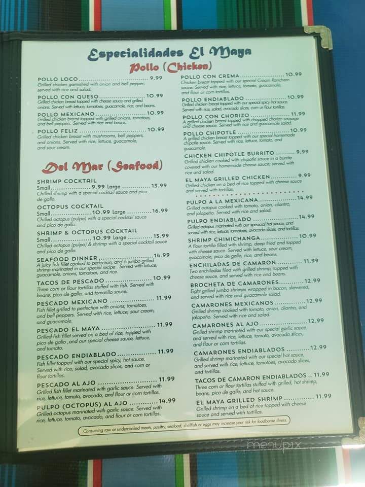 El Maya - Alva, OK menu_pic