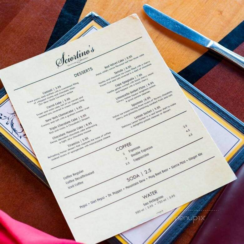 Sciortino's Trattoria & Pizzeria - Greenville, SC menu_pic