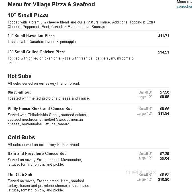 Village Pizza & Seafood - Dickinson, TX