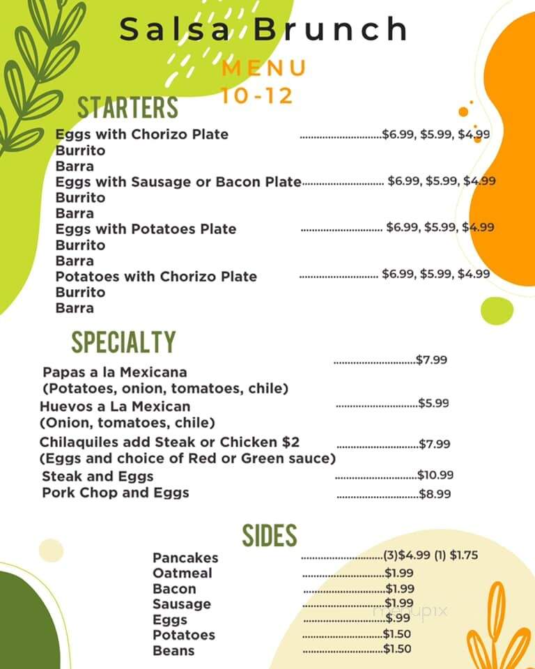 Salsa Grill - Flowery Branch, GA menu_pic