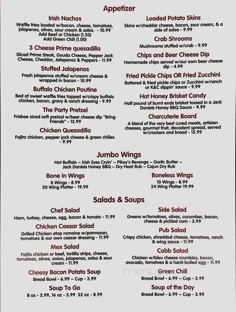 Keg and Cork - Casper, WY menu_pic