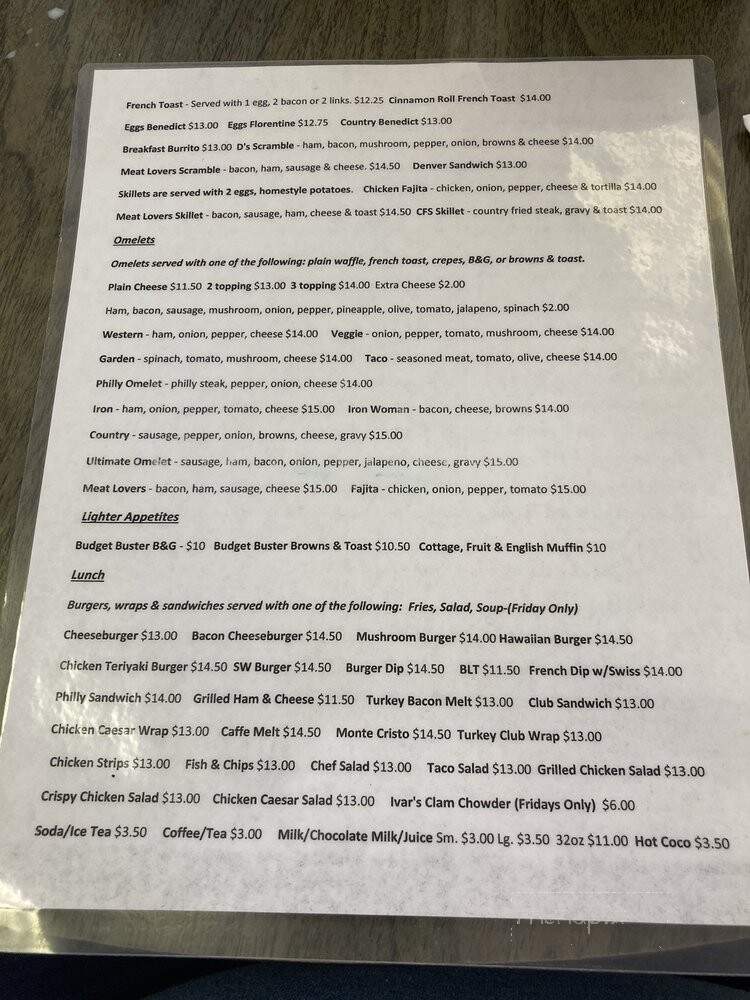 Waffles Cafe - Yakima, WA menu_pic