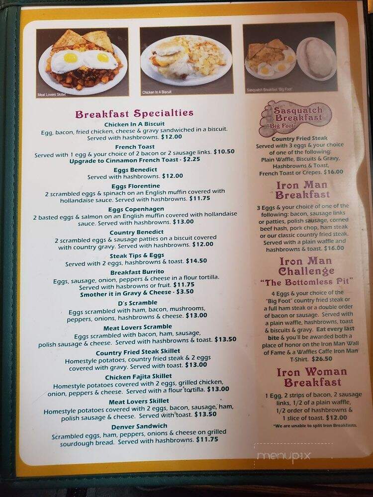 Waffles Cafe - Yakima, WA menu_pic