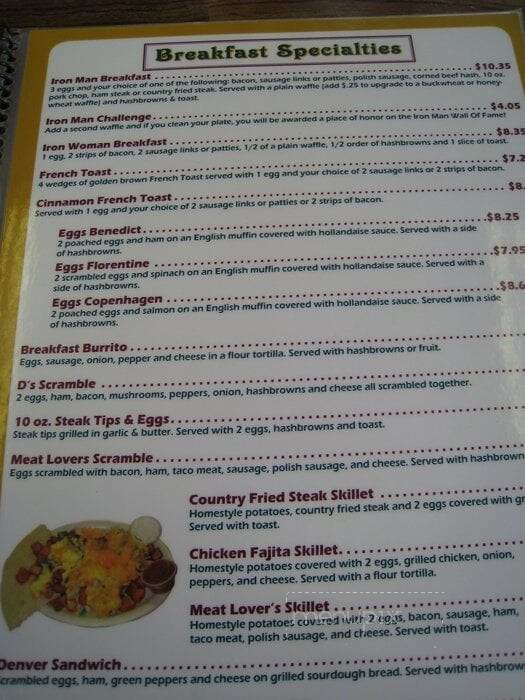 Waffles Cafe - Yakima, WA menu_pic