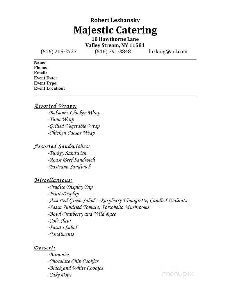 Max's Appetizing & Kosher Delicatessen - Hewlett, NY menu_pic
