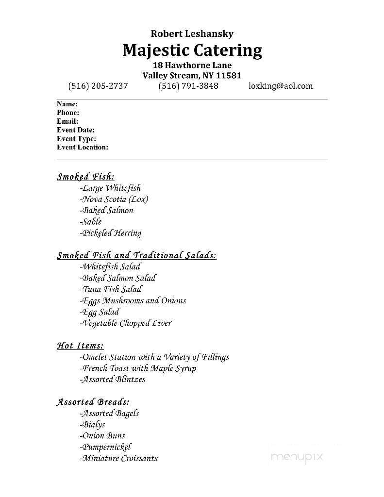 Max's Appetizing & Kosher Delicatessen - Hewlett, NY menu_pic