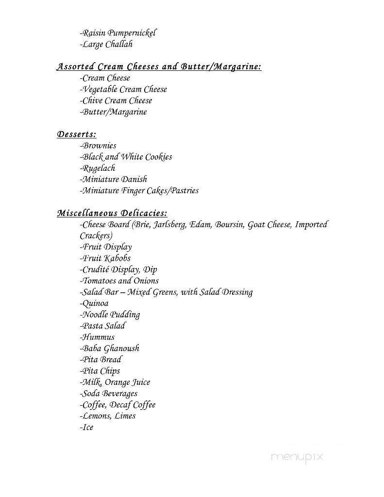 Max's Appetizing & Kosher Delicatessen - Hewlett, NY menu_pic
