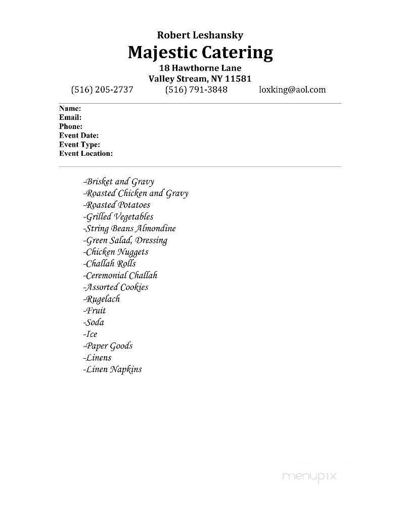 Max's Appetizing & Kosher Delicatessen - Hewlett, NY menu_pic