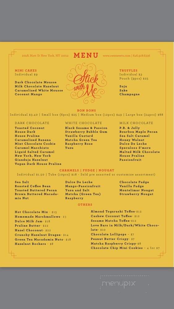 Stick with Me Sweets - New York, NY menu_pic