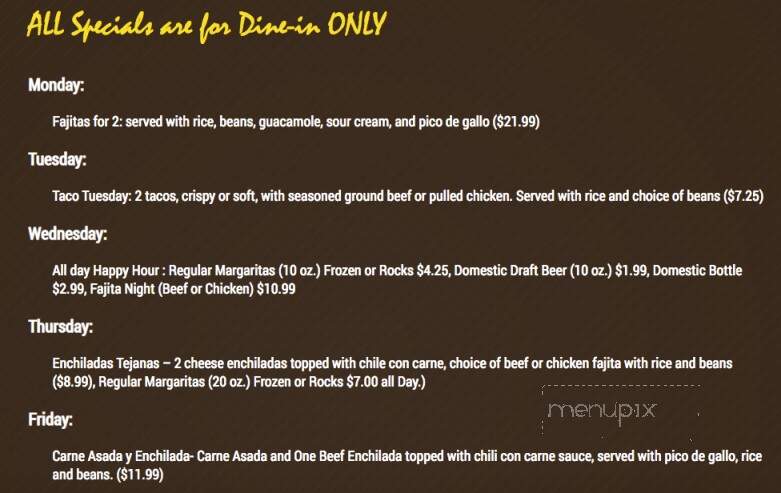 Ernesto's - Prosper, TX menu_pic