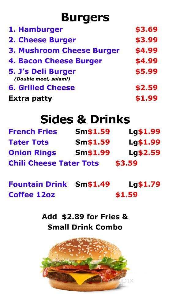 J's Deli - Dallas, TX menu_pic