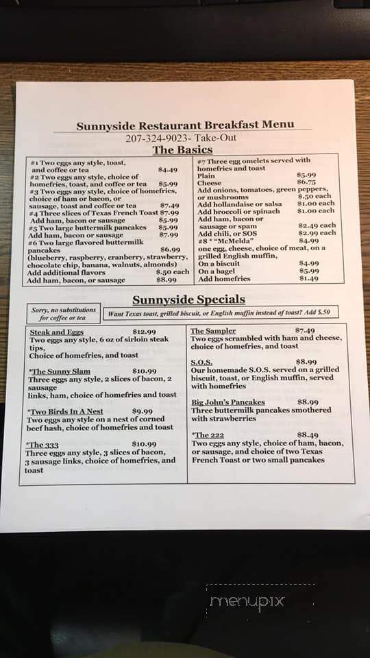 Sunnyside Restaurant - Springvale, ME