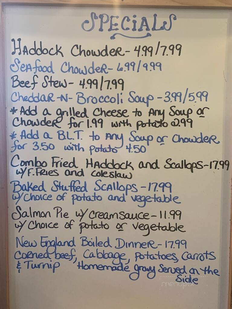 Sunnyside Restaurant - Springvale, ME menu_pic