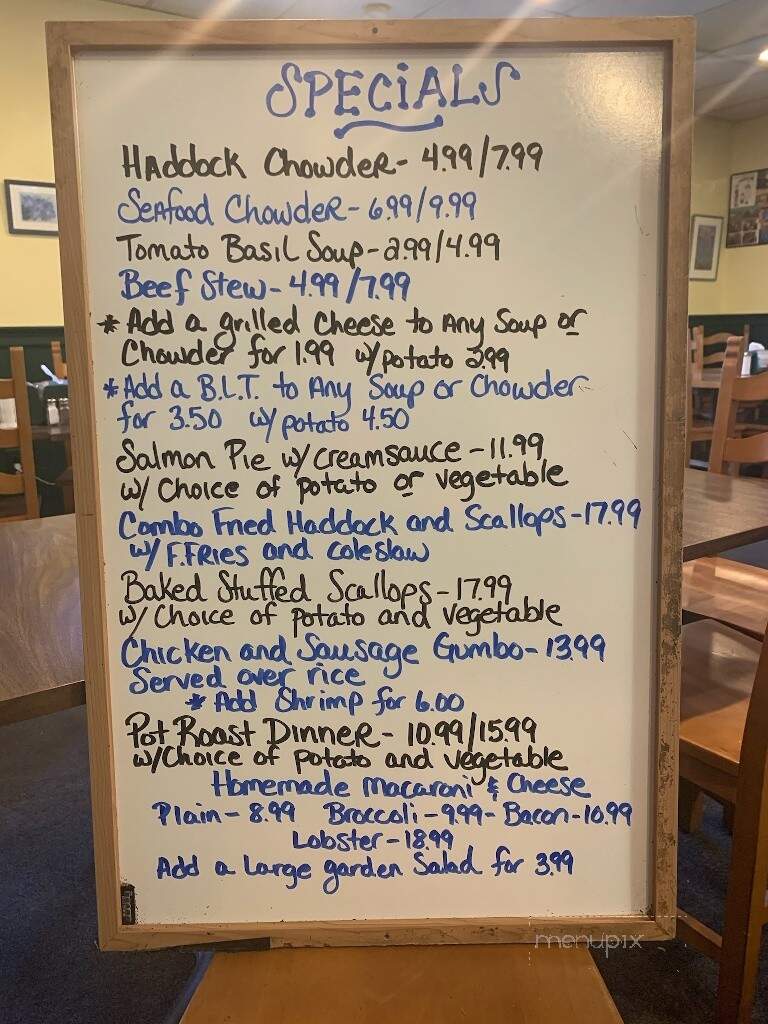 Sunnyside Restaurant - Springvale, ME menu_pic