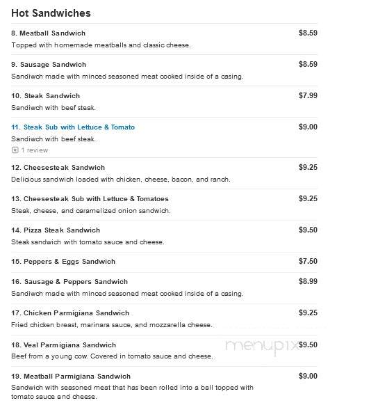 Phil's Sub Shop - Allentown, NJ menu_pic