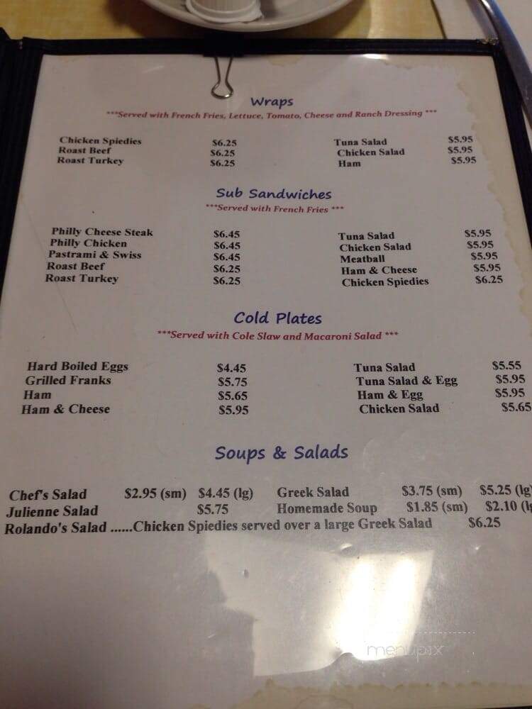 Rolando's Diner - Binghamton, NY menu_pic
