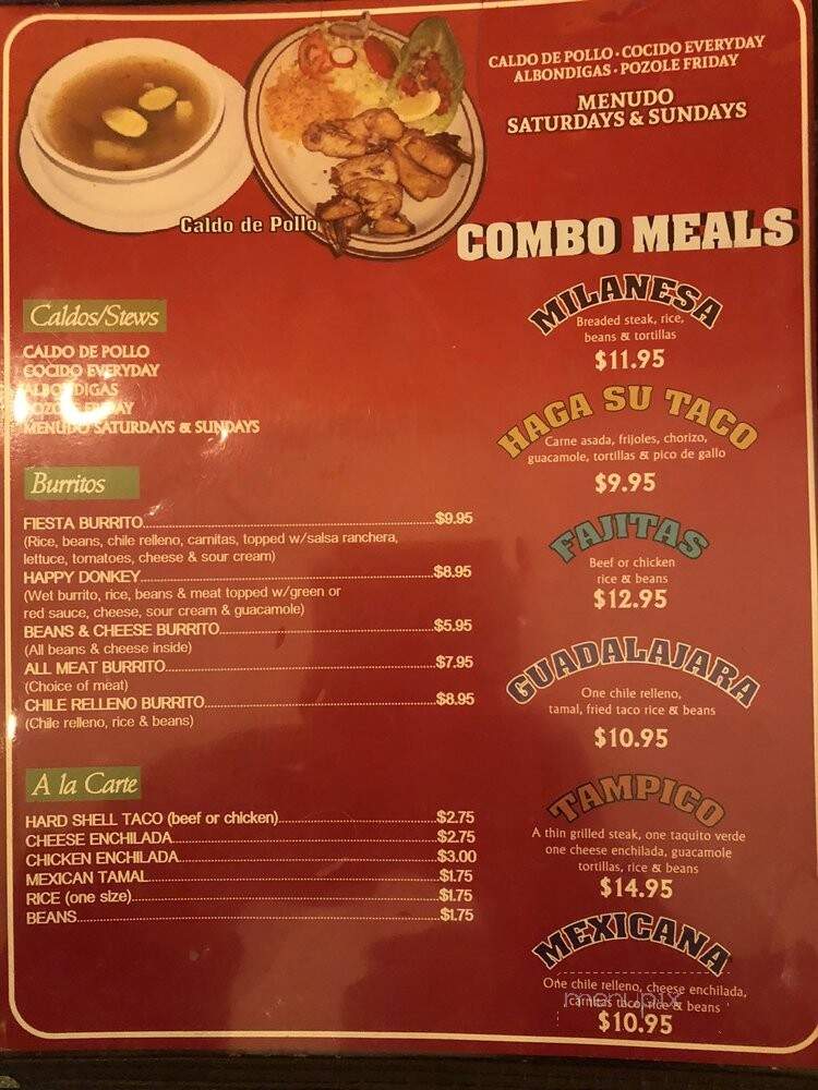 El Tequilense - Downey, CA menu_pic