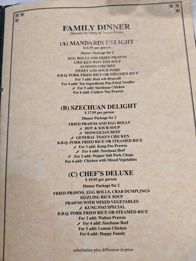 Chef Choy Chinese Restaurant - Pleasant Hill, CA menu_pic